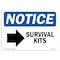 Signmission OSHA Notice, 5" Height, Survival Kits Right Arrow Sign With Symbol, 7" X 5", Landscape OS-NS-D-57-L-18514 - alternate 1